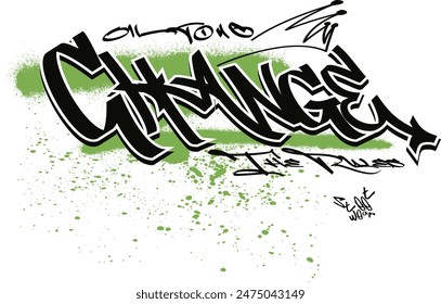 Urban typography street art graffiti slogan print with spray splash effect for graphic tee t shirt or sweatshirt - Vector