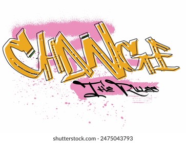 Urban typography street art graffiti slogan print with spray splash effect for graphic tee t shirt or sweatshirt - Vector