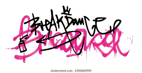 Urban typography street art neon graffiti text slogan print with spray effect for graphic tee t shirt or sweatshirt - Vector