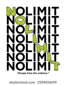 Urban typography street wall art graffiti motivational no rules no limit slogan print with spray effect for graphic tee t shirt or sweatshirt poster sticker - Vector