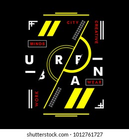 urban typography t shirt graphic design, vector illustration artistic concept,urban culture for young generation fashion style