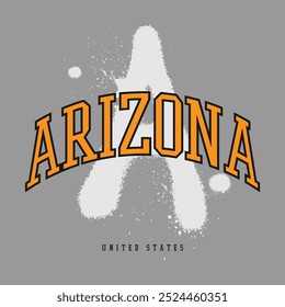 Tipografia urbana e tipografia vintage faculdade de tipografia do Arizona slogan imprimir para T-shirt gráfica ou moletom - Vetor