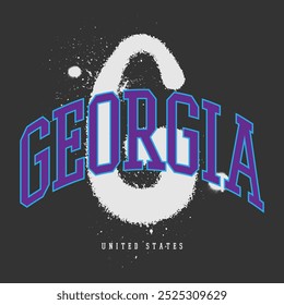 Urban typography and vintage typography college varsity Georgia slogan print for graphic tee t shirt or sweatshirt - Vector