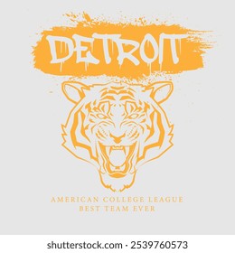 Tipografía Urbana y tipografía vintage college varsity Detroit - Mejor equipo de impresión de eslogan para camiseta gráfica o sudadera - Vector