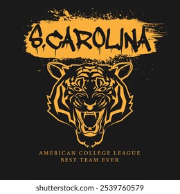 Urban typography and vintage typography college varsity S.carolina - Best team ever slogan print for graphic tee t shirt or sweatshirt - Vector