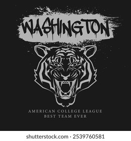 Urban typography and vintage typography college varsity Washington - Best team ever slogan print for graphic tee t shirt or sweatshirt - Vector