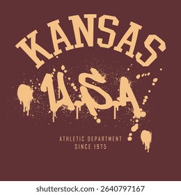 Urban typography and vintage typography college varsity slogan print for graphic tee t shirt or sweatshirt - Vector