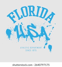 Urban typography and vintage typography college varsity slogan print for graphic tee t shirt or sweatshirt - Vector
