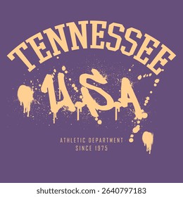Urban typography and vintage typography college varsity slogan print for graphic tee t shirt or sweatshirt - Vector