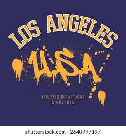 Urban typography and vintage typography college varsity slogan print for graphic tee t shirt or sweatshirt - Vector