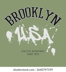 Urban typography and vintage typography college varsity slogan print for graphic tee t shirt or sweatshirt - Vector