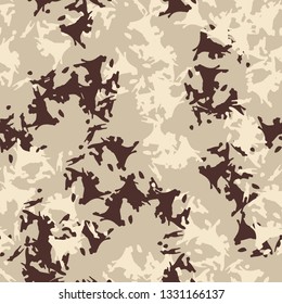 Urban UFO camouflage of various shades of beige and brown colors. It is a colorful seamless pattern that can be used as a camo print for clothing and background and backdrop or computer wallpaper