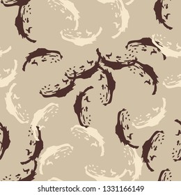 Urban UFO camouflage of various shades of beige and brown colors. It is a colorful seamless pattern that can be used as a camo print for clothing and background and backdrop or computer wallpaper