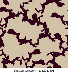 Urban UFO camouflage of various shades of beige and red colors. It is a colorful seamless pattern that can be used as a camo print for clothing and background and backdrop or computer wallpaper