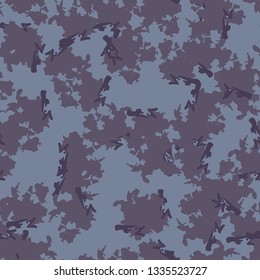 Urban UFO camouflage of various shades of blue and purple colors. It is a colorful seamless pattern that can be used as a camo print for clothing and background and backdrop or computer wallpaper