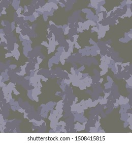 Urban UFO camouflage of various shades of grey, green, violet and pink colors. It is a colorful seamless pattern that can be used as a camo print for clothing and background and backdrop or wallpaper