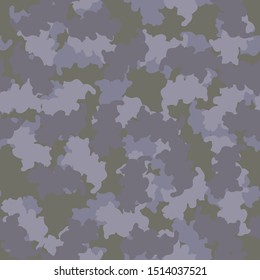 Urban UFO camouflage of various shades of grey, green, violet and pink colors. It is a colorful seamless pattern that can be used as a camo print for clothing and background and backdrop or wallpaper