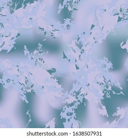 Urban UFO camouflage of various shades of blue and violet colors. It is a colorful seamless pattern that can be used as a camo print for clothing and background and backdrop or computer wallpaper