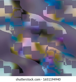 Urban UFO camouflage of various shades of violet, pink, blue and brown colors. It is a colorful seamless pattern that can be used as a camo print for clothing and background and backdrop or wallpaper