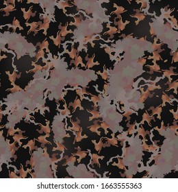 Urban UFO camouflage of various shades of brown, grey, pink and black colors. It is a colorful seamless pattern that can be used as a camo print for clothing and background and backdrop or wallpaper