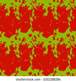Urban UFO green and red camouflage is a bright seamless pattern that can be used as a camo print for clothing and background and backdrop or computer wallpaper