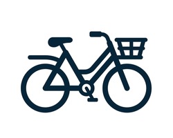Urban Utility Bicycle Or Cargo Bike With Basket And Rack For Transportation In The City - Vector Illustration Icon