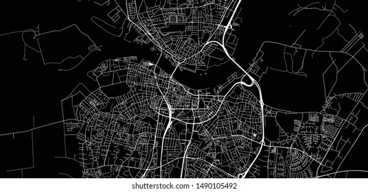Urban vector city map of Aalborg, Denmark