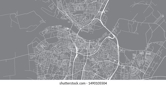 Urban vector city map of Aalborg, Denmark