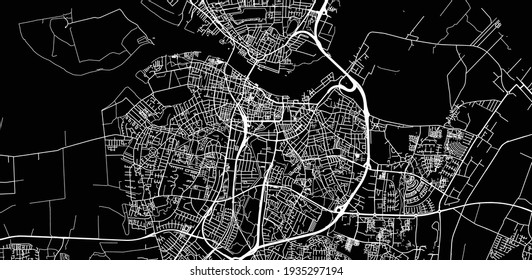 Urban vector city map of Aalborg, Denmark