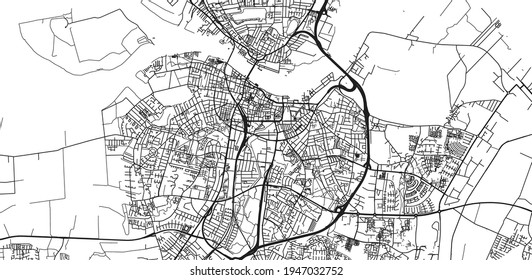 Urban vector city map of Aalborg, Denmark