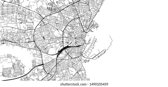 Urban vector city map of Aarhus, Denmark
