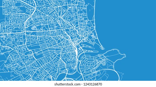 Urban vector city map of Aberdeen, Scotland
