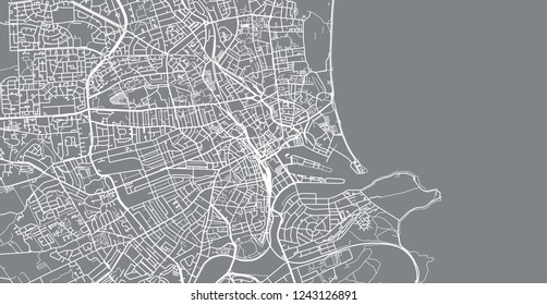 Urban vector city map of Aberdeen, Scotland