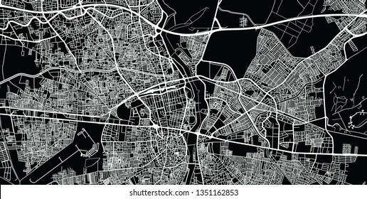 Urban vector city map of Adana, Turkey