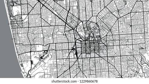 Urban vector city map of Adelaide, Australia