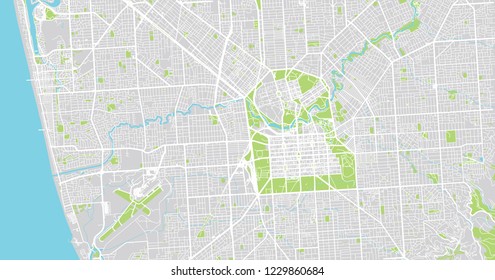 Urban vector city map of Adelaide, Australia