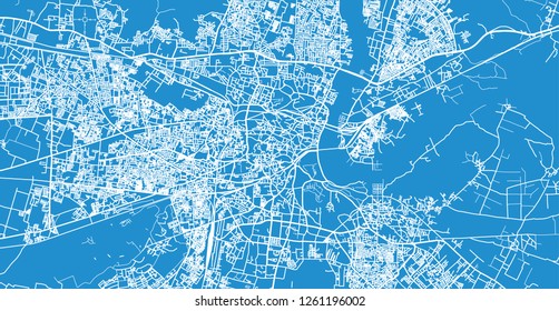 Urban vector city map of Agra, India