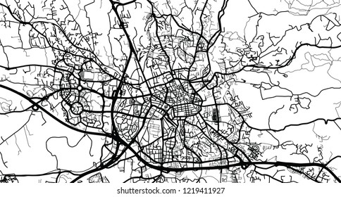 Urban vector city map of Aix en Provence, France