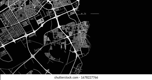 Urban vector city map of Al Wakrah, Qatar