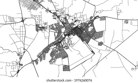 Urban vector city map of Al Kharj, Saudi Arabia, Middle East