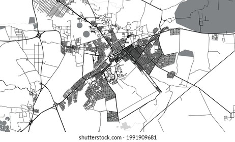 Mapa urbano vectorial de Al Kharj, Arabia Saudita, Medio Oriente