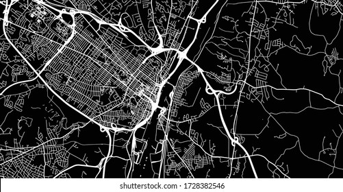 Urban vector city map of Albany, USA. New York state capital