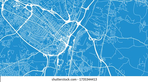 Urban vector city map of Albany, USA. New York state capital