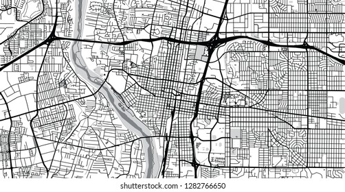 Urban vector city map of Albuquerque, New Mexico, United States of America