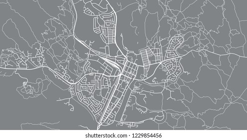 Urban vector city map of Alice Springs, Australia