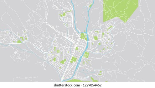 Urban vector city map of Alice Springs, Australia