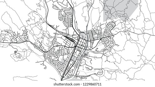 Urban vector city map of Alice Springs, Australia