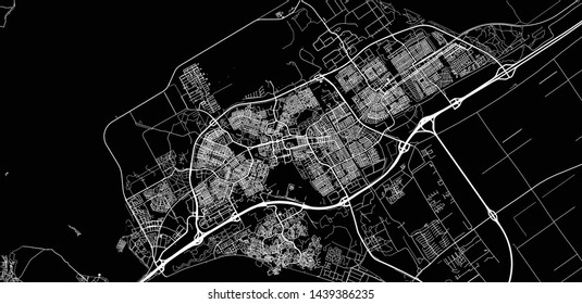 Urban vector city map of Almere, The Netherlands