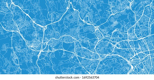 Urban vector city map of Amadora, Portugal