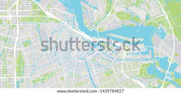 オランダ アムステルダムの都市のベクター画像都市の地図 のベクター画像素材 ロイヤリティフリー